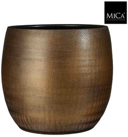 Mica Decorations Bloempot Porto - 32x32x32 cm - Terracotta - Brons,Metallic