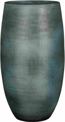 Mica Decorations Bloempot Porto - 39x39x70 cm - Terracotta - Blauw