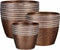 Mica Decorations Bloempot Ricardi - 22x22x22 cm - Zink - Koper- Set van 3