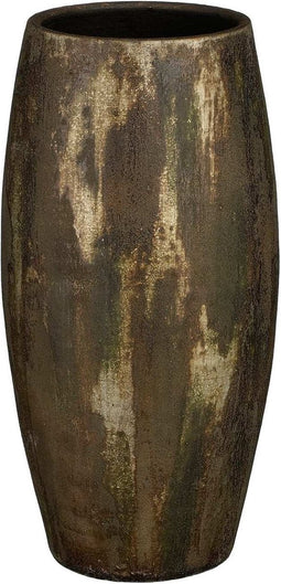 Mica Decorations Bloempot Roel - 24x24x50 cm - Terracotta - Donkergroen