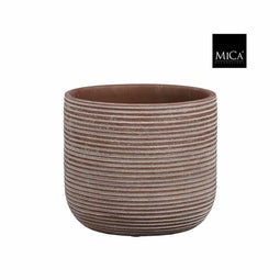 Mica Decorations Bloempot Samuel - 18x18x16 cm - Terracotta - Bruin