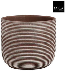 Mica Decorations Bloempot Samuel - 22x22x19 cm - Terracotta - Bruin