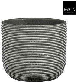 Mica Decorations Bloempot Samuel - 22x22x19 cm - Terracotta - Antraciet