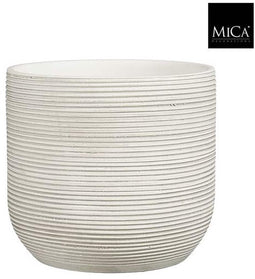 Mica Decorations Bloempot Samuel - 24x24x21 cm - Terracotta - Gebroken Wit