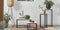 Mica Decorations Bloempot - schaal - zwart - keramiek - 26 x 12 cm - plantenpotten binnen