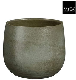 Mica Decorations Bloempot Sevilla - 19x19x16 cm - Terracotta - Donker Groen