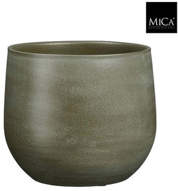 Mica Decorations Bloempot Sevilla - 24x24x21 cm - Terracotta - Donker Groen