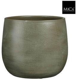 Mica Decorations Bloempot Sevilla - 27x27x24 cm - Terracotta - Donker Groen