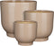 Mica Decorations Bloempot Tara - 30x30x30 cm - Keramiek - Creme- Set van 3