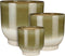 Mica Decorations Bloempot Tara - 30x30x30 cm - Keramiek - Donkergroen- Set van 3