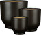 Mica Decorations Bloempot Tara - 30x30x30 cm - Keramiek - Zwart- Set van 3