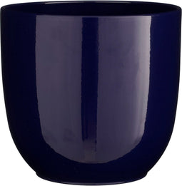 Mica Decorations Bloempot Tusca - 25x25x23 cm - Keramiek - Donkerblauw
