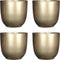Mica Decorations Bloempot Tusca - Voordeelset van 4 bloempotten Keramiek rond Goud - 20 x Ø 22 cm
