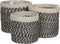 Mica Decorations Bonaparte Mand voor Planten - Set van 3 - H20 x Ø20 cm - Jute - Zwart