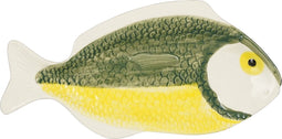 Mica Decorations Bord Vis - L29 x B14 x H2 cm - Keramiek - Donkergroen