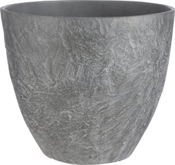 Mica Decorations Bravo Bloempot voor buiten - H40 x Ø45 cm - Lichtgewicht Kunststof - Donkergrijs Slate