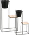 Mica Decorations Caitlin Plantentafel - 38x19x71cm - Zwart - Set van 2