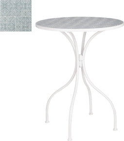 Mica Decorations Calais Tafel - H76 x Ø61 cm - Ijzer - Lichtblauw