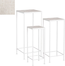 Mica Decorations Caprice Bijzettafel - H67 x Ø28 cm - Ijzer - Wit