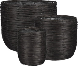 MICA DECORATIONS CLEAVE MAND VOOR PLANTEN - SET VAN 3 - H30 X Ø36 CM - ZWART