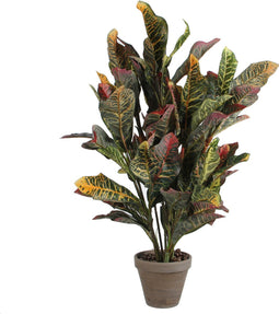 Mica Decorations Croton Kunstplant in Bloempot Stan - H73 x Ø40 cm - Bont