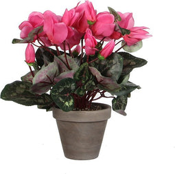 Mica Decorations Cyclaam Kunstplant in Bloempot Stan - H30 x Ø30 cm - Lichtroze