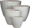 Mica Decorations - diamond ovalen potten wit set van 4 - grootste maat in cm: 37 x 26 x 29,5