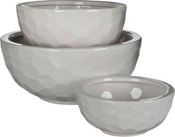 Mica Decorations diamond ronde schaal wit set van 3 grootste maat in cm: 17,5 x 39,5 - WIT