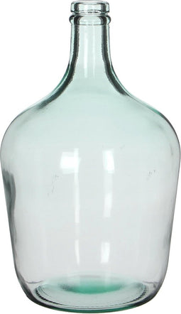 Mica Decorations Diego Fles Vaas - H30 x Ø18 cm - Gerecycled Glas - Transparant