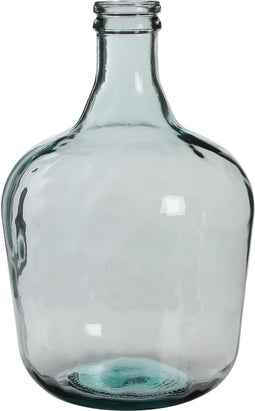 Mica Decorations Diego Fles Vaas - H42 x Ø27 cm - Gerecycled Glas - Transparant