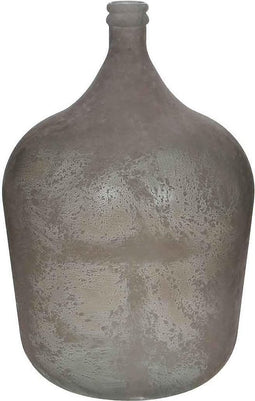 Mica Decorations Diego Glazen Fles - H56 x Ø40 cm - Gerecycled Glas - Grijs
