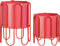 Mica Decorations Dione Bloempot op Standaard - Set van 2 - H35 x Ø26 cm - Metaal - Rood, Roze