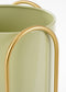 Mica Decorations Donau Bloempot op Standaard - Set van 2 - Metaal - H45 x Ø23 cm - Lichtgroen, Goud
