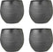 Mica Decorations Douro Bloempot - 20x23cm - Keramiek - Grijs - 4 Stuks