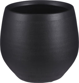 Mica Decorations Douro Bloempot - H20 x Ø23 cm - Terracotta - Mat - Zwart