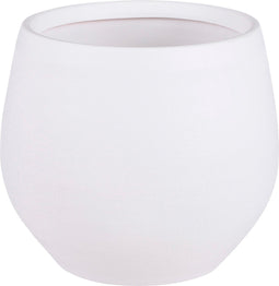 Mica Decorations Douro Bloempot - H20 x Ø23 cm - Terracotta - Mat - Wit