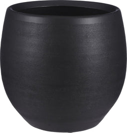 Mica Decorations Douro Bloempot - H23 x Ø26 cm - Terracotta - Mat - Zwart