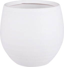 Mica Decorations Douro Bloempot - H23 x Ø26 cm - Terracotta - Mat - Wit