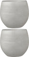 Mica Decorations Douro Bloempot - H23 x Ø26 cm - Terracotta - Off White