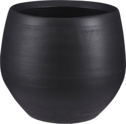 Mica Decorations Douro Bloempot - H25 x Ø29 cm - Terracotta - Mat - Zwart