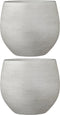 Mica Decorations Douro Bloempot - H28 x Ø33 cm - Terracotta - Off White