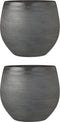 Mica Decorations Douro Bloempot - H28 x Ø33 cm - Terracotta - Donkergrijs