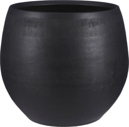 Mica Decorations Douro Bloempot - H28 x Ø33 cm - Terracotta - Mat - Zwart