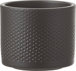Mica Decorations Era Bloempot - H10 x Ø12 cm - Reliëf - Donkergrijs