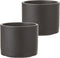 Mica Decorations Era Bloempot - H10 x Ø12 cm - Reliëf - Donkergrijs
