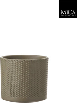 Mica Decorations Era Bloempot - H12,5 x Ø13,5 cm - Reliëf - Groen