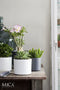 Mica Decorations Era Bloempot - H14,5 x Ø17,5 cm - Glans - Wit
