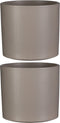 Mica Decorations Era Bloempot - H21,5 x Ø23 cm - Reliëf - Taupe