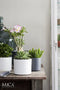 Mica Decorations Era Bloempot - H21,5 x Ø23 cm - Ruw - Donkergrijs