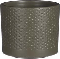 Mica decorations - Era pot rond groen relief h9xd10cm